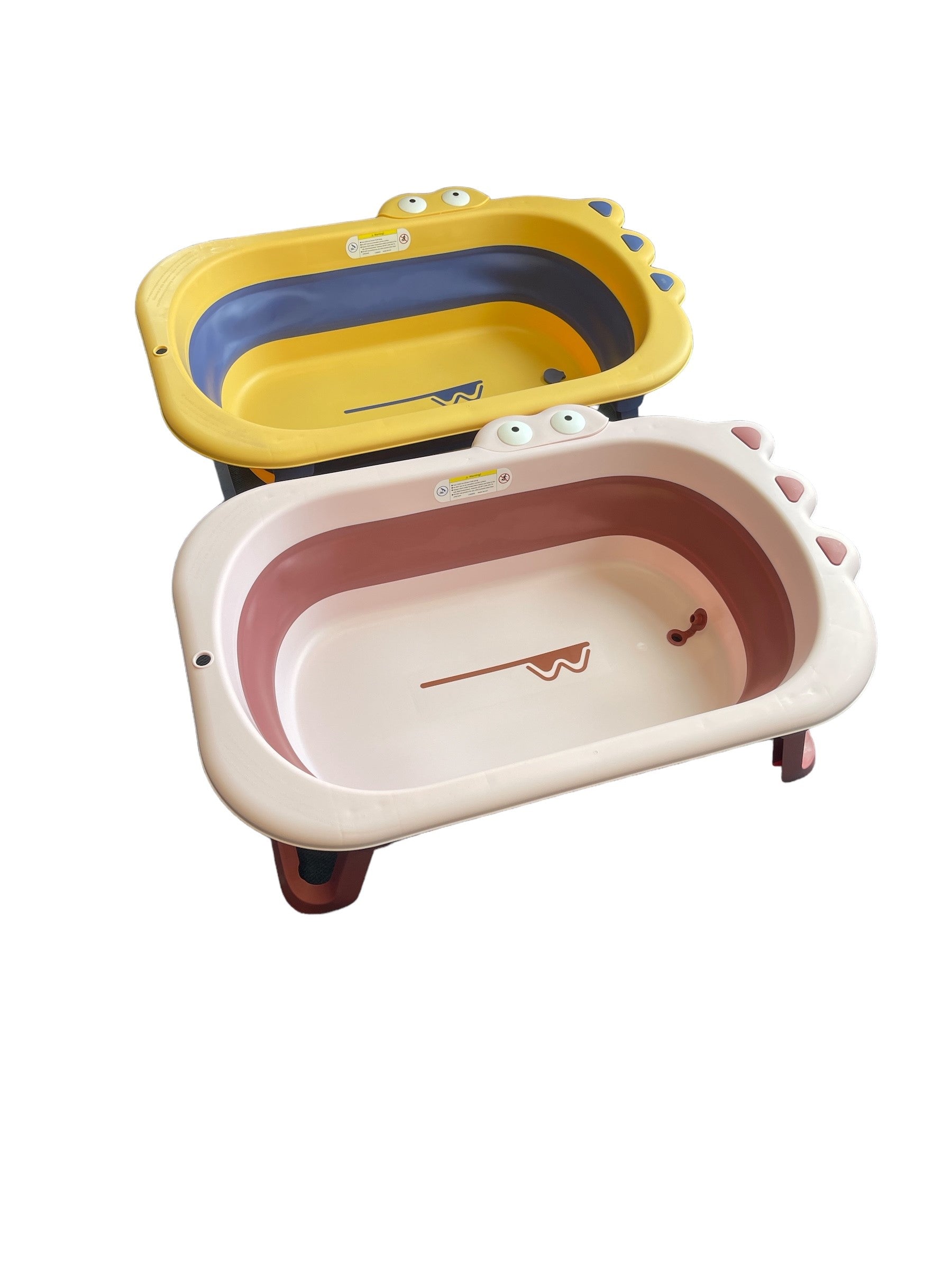 LADIDA Baby Bath Tub, Foldable Collapsible Toddler Bathtub, Basin, Small Pool for Newborn Infant, Toddler (Yellow)