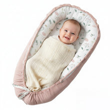Load image into Gallery viewer, LADIDA Baby Nest Pod 100% Cotton, Soft Breathable &amp; Washable | Ideal for infants aged 0–12 months, wraparound design delivers a cosy space for little boys and girls indoors (Pink)
