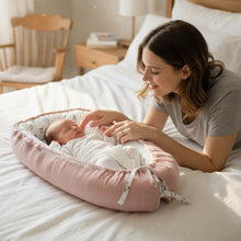 Load image into Gallery viewer, LADIDA Baby Nest Pod 100% Cotton, Soft Breathable &amp; Washable | Ideal for infants aged 0–12 months, wraparound design delivers a cosy space for little boys and girls indoors (Pink)