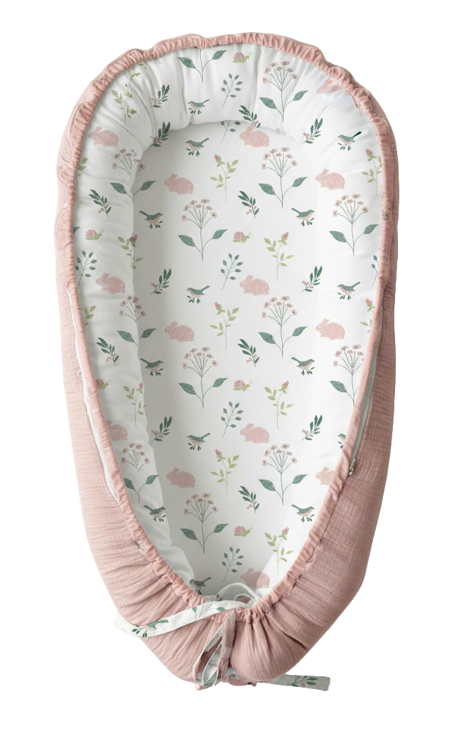 LADIDA Baby Nest Pod 100% Cotton, Soft Breathable & Washable | Ideal for infants aged 0–12 months, wraparound design delivers a cosy space for little boys and girls indoors (Pink)