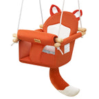 LADIDA Wooden Baby Swing with Soft Safety Belt, Infant Swing Seat for Indoor & Outdoor Use, Adjustable Height, Includes Mounting Hardware – Suitable for Babies & Toddlers