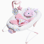 LADIDA Baby Bouncer for Birth to 6 Months, Baby-Rocker with 3 Speeds and 8 Soothing Songs, Vibrating Infant Seat with Removable Toy Bar, Portable and Lightweight - 274