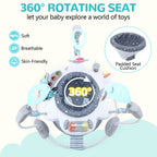 LADIDA Stationary Jumperoo Baby Bouncer Chair Acrobat - 360° Rotating Seat, Musical Toys, and Adjustable Heights (Space Tour Grey)