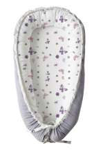 Load image into Gallery viewer, LADIDA Baby Nest Pod 100% Cotton, Soft Breathable &amp; Washable | Ideal for infants aged 0–12 months, wraparound design delivers a cosy space for little boys and girls indoors (Lilac)
