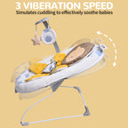 LADIDA Lion Baby Bouncer from Birth 0-6 Months, Vibrating Infant Seat with Removable Toy Bar,Baby-Rocker with 3 Speeds and 8 Soothing Songs, Portable and Lightweight (401)