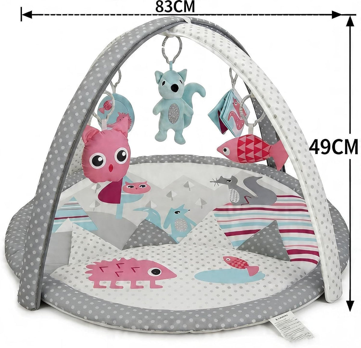 LADIDA Nordic Forest Soft Baby Play Mat Playgym with Removable Toy Arch and Toys -065