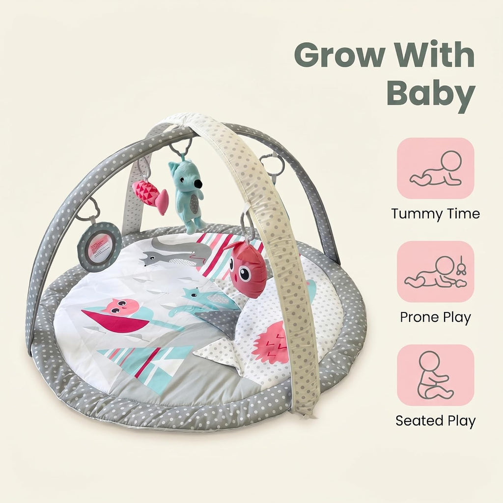 LADIDA Nordic Forest Soft Baby Play Mat Playgym with Removable Toy Arch and Toys -065