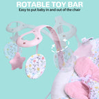 LADIDA Baby Bouncer for Birth to 6 Months, Baby-Rocker with 3 Speeds and 8 Soothing Songs, Vibrating Infant Seat with Removable Toy Bar, Portable and Lightweight - 274