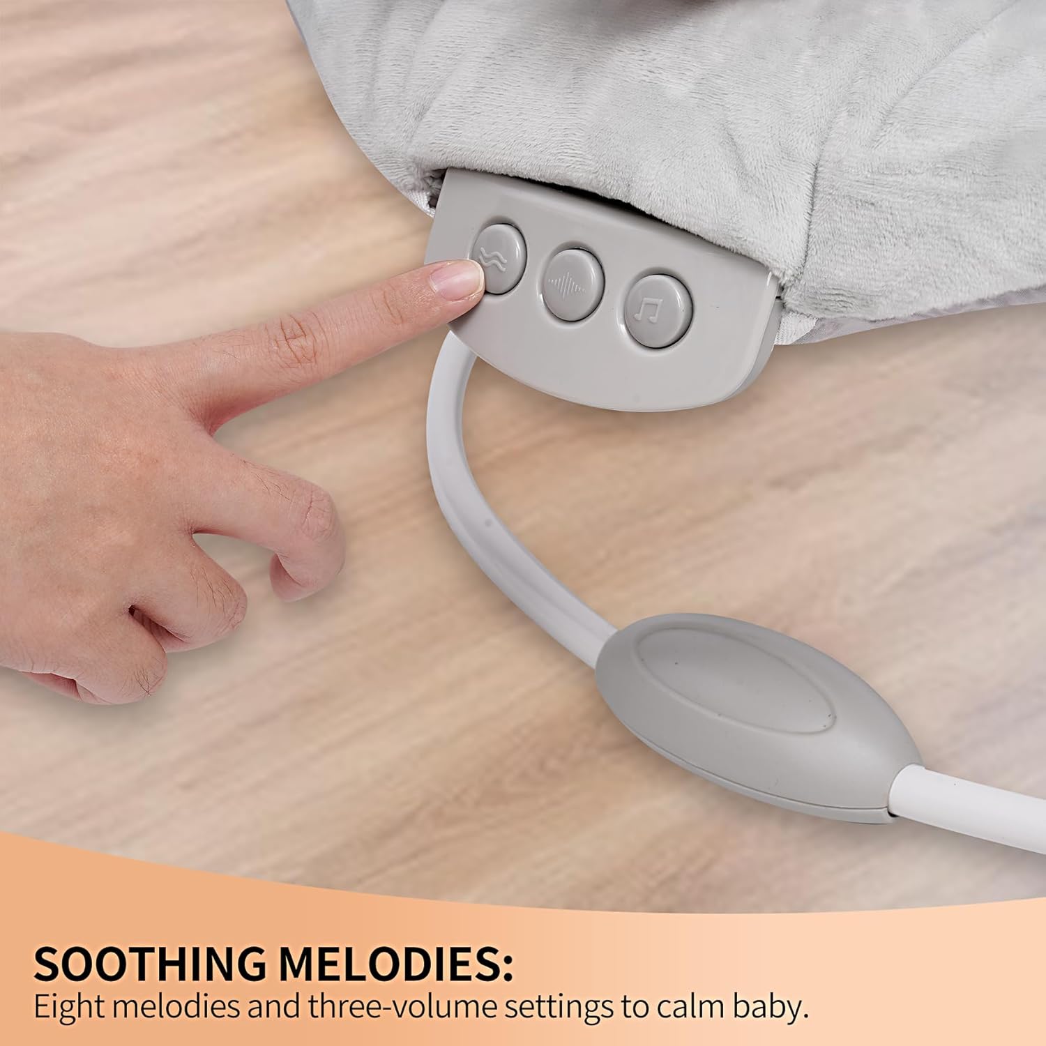 Grey Lamb Soft Padded Reclinable Baby Bouncer with Music, White Noise, Viberation - 77