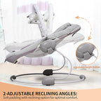 Grey Lamb Soft Padded Reclinable Baby Bouncer with Music, White Noise, Viberation - 77