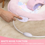 Spring Pink Flower Soft Padded Reclinable Baby Bouncer with Music, White Noise, Viberation Baby Bouncer - 76