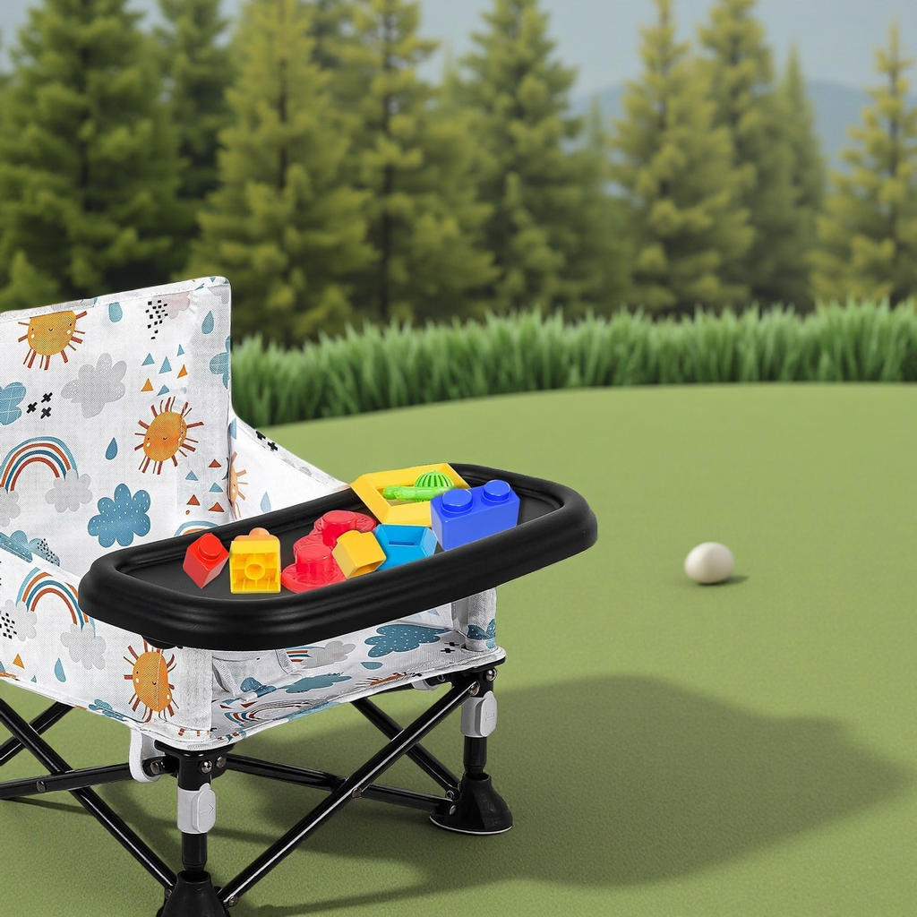 LADIDA Baby Seat Booster Toddlers Dining Seat Removable Tray with Travel Bag Portable 303