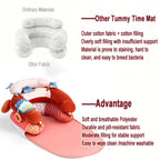 LADIDA 4-in-1 Baby Tummy Time Pillow & Seated Support Playmat,Easy to Clean,Cute Crab Design for 0-36Months Infant (Red) 2502