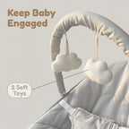 Grey Elephant Baby Bouncer with Removable Toy Bar, Soothing Music and Viberation - 144