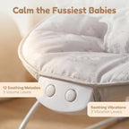 Grey Elephant Baby Bouncer with Removable Toy Bar, Soothing Music and Viberation - 144