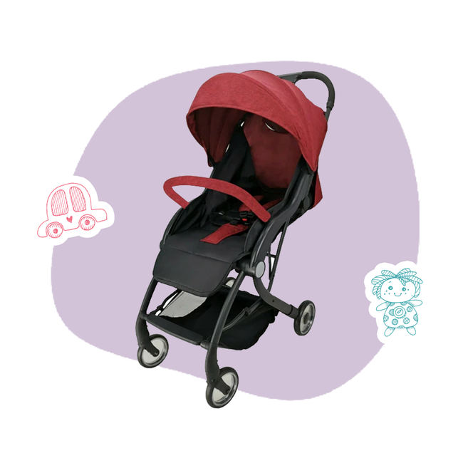 Red Compact Lightweight Pushchair Hover Image