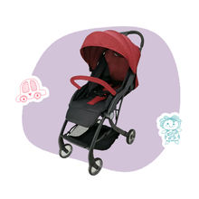 Load image into Gallery viewer, Red Compact Lightweight Pushchair