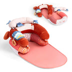 LADIDA 4-in-1 Baby Tummy Time Pillow & Seated Support Playmat,Easy to Clean,Cute Crab Design for 0-36Months Infant (Red) 2502