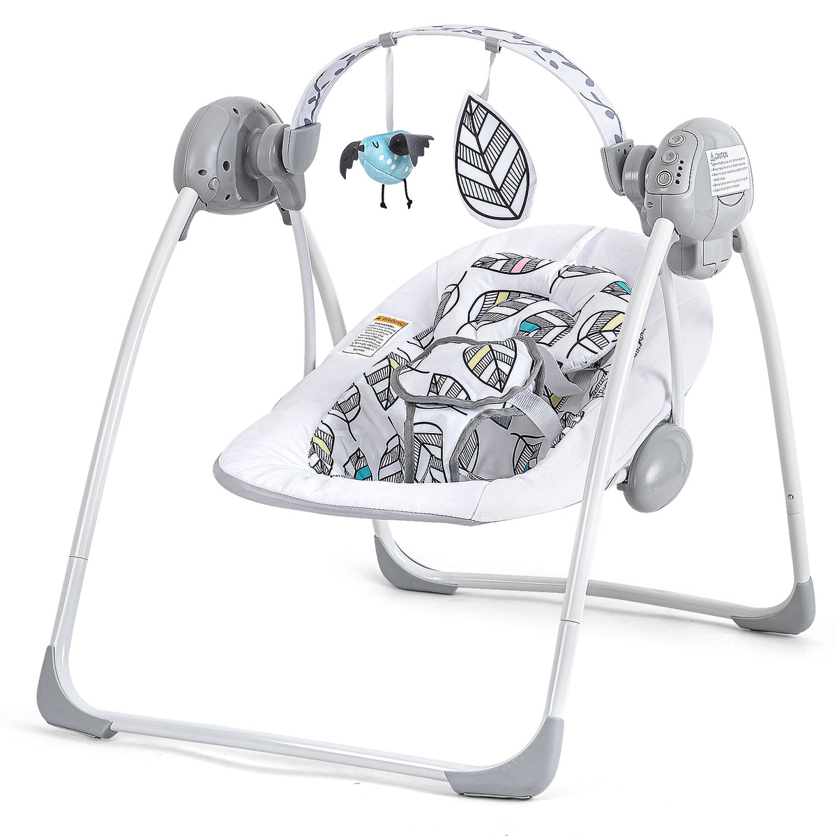 LADIDA Electric Foldable Baby Swing with Speed Control, Timer, Built‑in Music, Model 2301