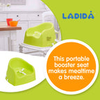 LADIDA Portable Booster Seat, Travel High Chair, Suitable for Feeding and Dining (Green) 415