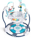 LADIDA Stationary Jumperoo Baby Bouncer Chair Acrobat - 360° Rotating Seat, Musical Toys, and Adjustable Heights (Nautical Activity Blue)
