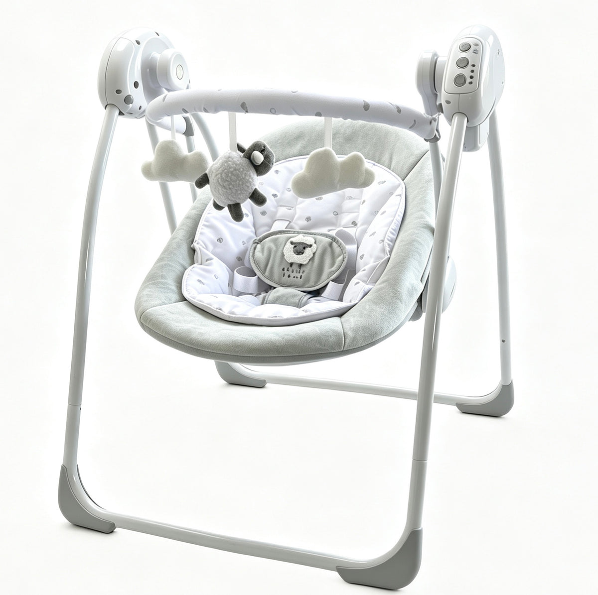 LADIDA Folding Baby Swing, Sweet Little Lamb Design, Soothing Music, Suitable for Newborns 079