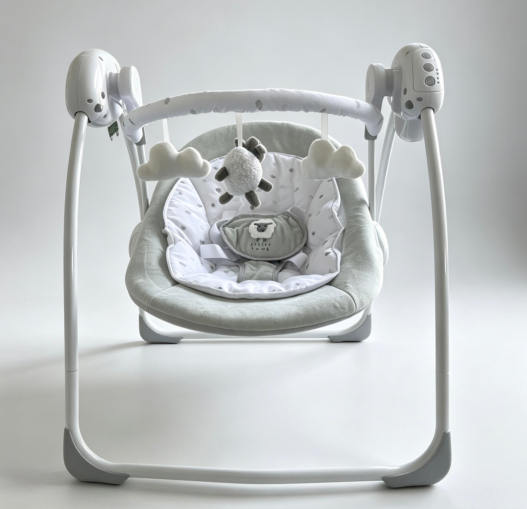 LADIDA Folding Baby Swing, Sweet Little Lamb Design, Soothing Music, Suitable for Newborns 079