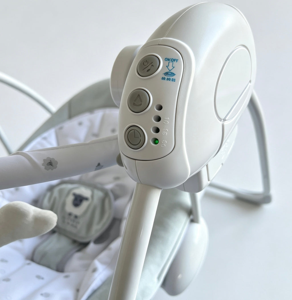 LADIDA Folding Baby Swing, Sweet Little Lamb Design, Soothing Music, Suitable for Newborns 079