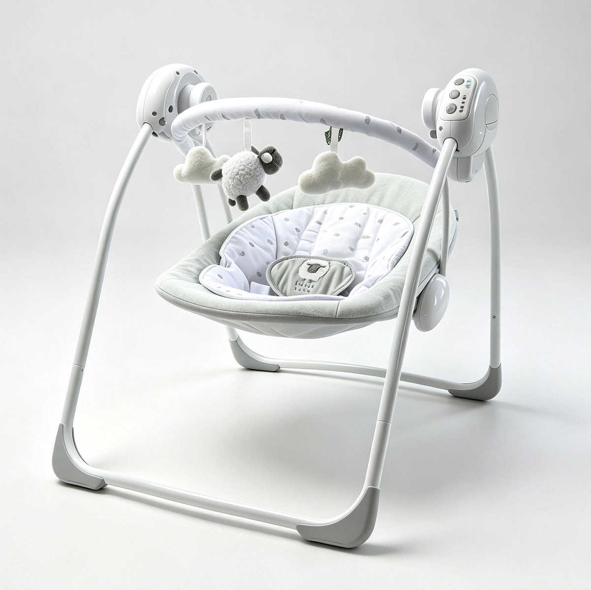LADIDA Folding Baby Swing, Sweet Little Lamb Design, Soothing Music, Suitable for Newborns 079
