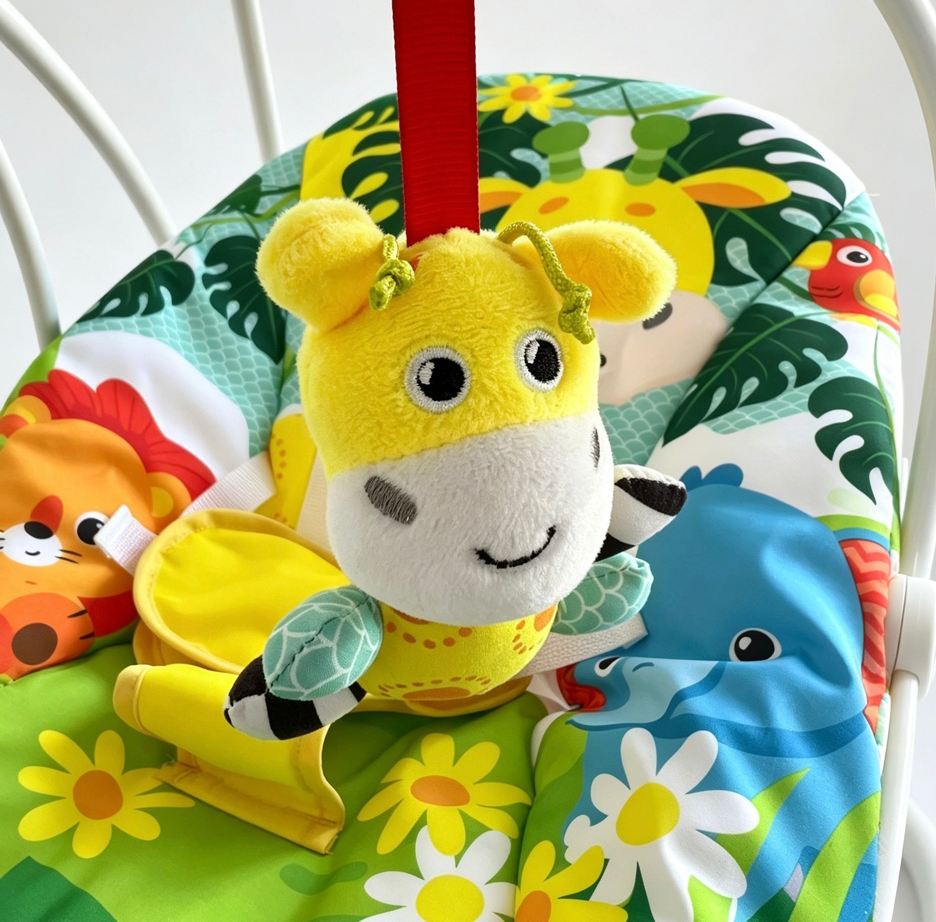 Bright Colour Safari Theme Electric Baby Swing with Adjustable Speed, Time Control and Music 693