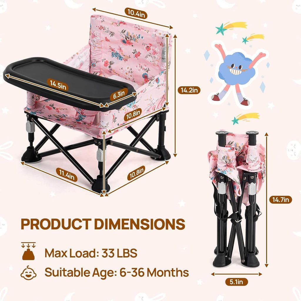 LADIDA Toddler Foldable Travel Booster Seat Chair