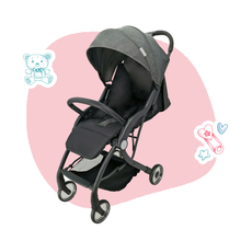 Load image into Gallery viewer, Black Compact Lightweight Pushchair