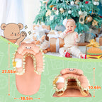 LADIDA 4-in-1 Baby Tummy Time Pillow & Seated Support Playmat, Easy to Clean, Cute Hamburger Design for 0-36Months Infant (Peach Pink) 2504