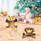 LADIDA 4-in-1 Baby Tummy Time Pillow & Seated Support Playmat,Easy to Clean,Cute Bee Design for 0-36Months Infant (Yellow) 2503