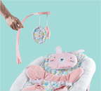 LADIDA Baby Bouncer for Birth to 6 Months, Baby-Rocker with 3 Speeds and 8 Soothing Songs, Vibrating Infant Seat with Removable Toy Bar, Portable and Lightweight - 274