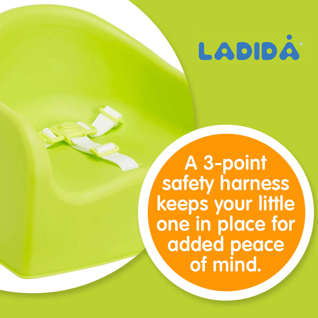 LADIDA Portable Booster Seat, Travel High Chair, Suitable for Feeding and Dining (Green) 415