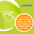 LADIDA Portable Booster Seat, Travel High Chair, Suitable for Feeding and Dining (Green) 415