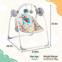 Load image into Gallery viewer, LADIDA Electric Baby Swing Speed Control Timer Music 281