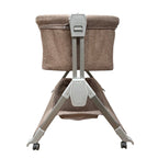 LADIDA 4-in-1 Bedside Baby Crib - 6-Level Adjustable, Easy Fold Travel Cot with Wheels, Storage, Mosquito Net & Mattress, Portable for Newborn (Oatmeal)