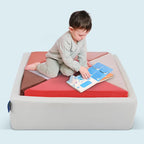 LADIDA Extra Large Kids Sofa & Toddler Sofa, 2-in-1 Tangram Puzzle Sofa with Unique Ball Pit (Balls Not Included), Comfy Modular Play Sofa for Toddlers (Glow)