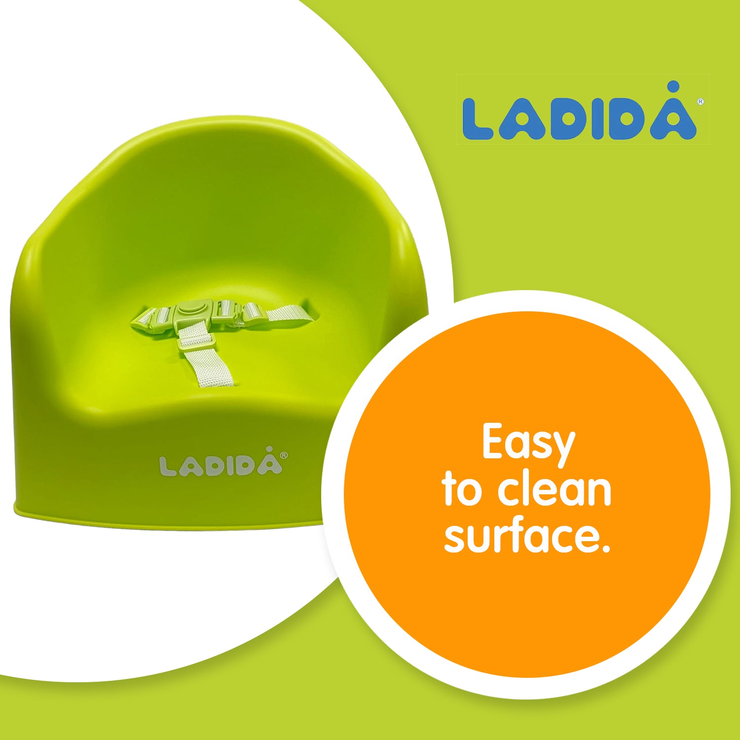LADIDA Portable Booster Seat, Travel High Chair, Suitable for Feeding and Dining (Green) 415