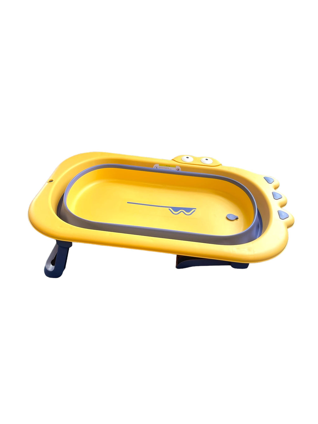 LADIDA Baby Bath Tub, Foldable Collapsible Toddler Bathtub, Basin, Small Pool for Newborn Infant, Toddler (Yellow)