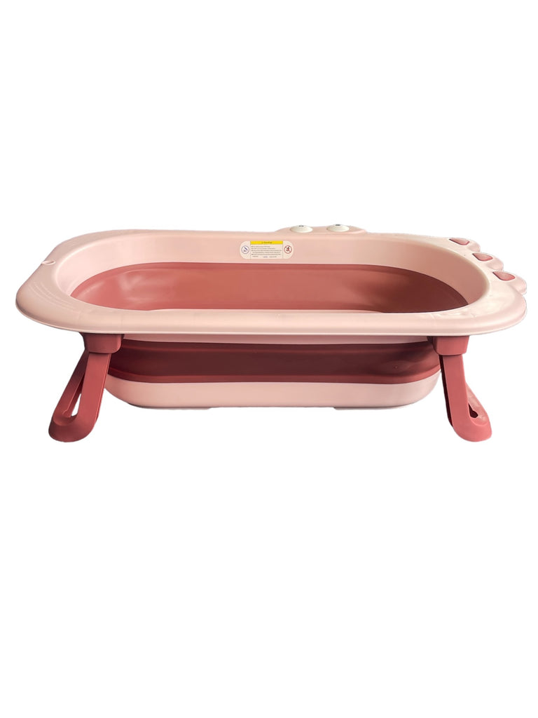 LADIDA Baby Bath Tub, Foldable Collapsible Toddler Bathtub, Basin, Small Pool for Newborn Infant, Toddler (Pink)