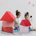 LADIDA Extra Large Kids Sofa & Toddler Sofa, 2-in-1 Tangram Puzzle Sofa with Unique Ball Pit (Balls Not Included), Comfy Modular Play Sofa for Toddlers (Glow)