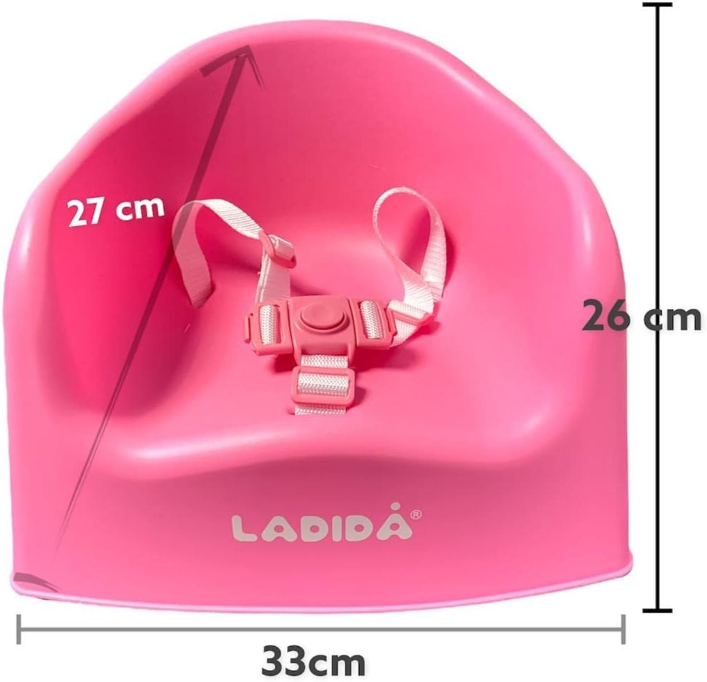 LADIDA Portable Booster Seat, Travel High Chair, Suitable for Feeding and Dining (Pink) 416