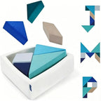 LADIDA Extra Large Kids Sofa & Toddler Sofa, 2-in-1 Tangram Puzzle Sofa with Unique Ball Pit (Balls Not Included), Comfy Modular Play Sofa for Toddlers (Ocean)