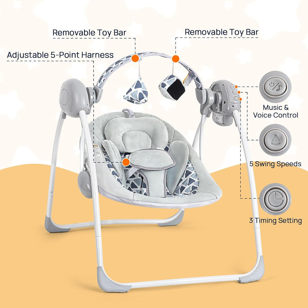 LADIDA Electric Baby Swing Speed Control Timer Music & Toys 276