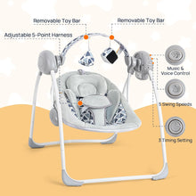 Load image into Gallery viewer, LADIDA Electric Baby Swing Speed Control Timer Music &amp; Toys 276