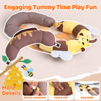 LADIDA 4-in-1 Baby Tummy Time Pillow & Seated Support Playmat,Easy to Clean,Cute Bee Design for 0-36Months Infant (Yellow) 2503