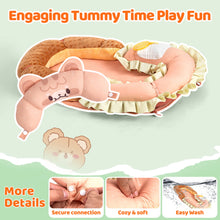 Load image into Gallery viewer, LADIDA 4-in-1 Baby Tummy Time Pillow &amp; Seated Support Playmat, Easy to Clean, Cute Hamburger Design for 0-36Months Infant (Peach Pink) 2504